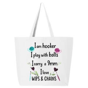 Funny Crochet Knitting I’M A Hooker Funny Crochet 25L Jumbo Tote