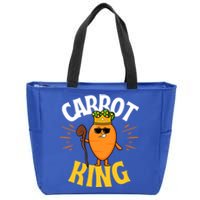 Funny Carrot King Dad Vegetable Fathers' Day Gardener Lover Gift Zip Tote Bag