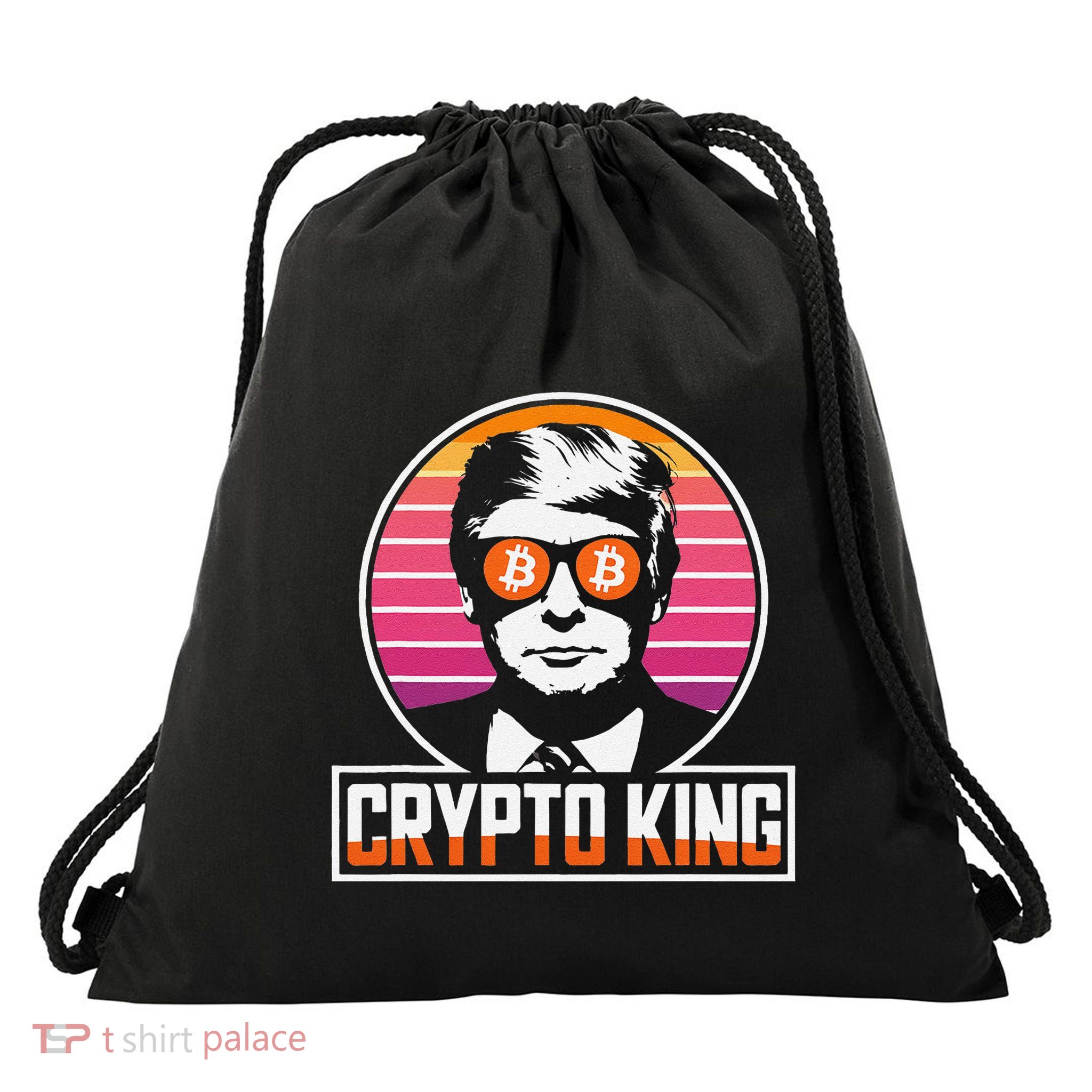 Funny Crypto King Trump Shades Bitcoin Bitcoin Evolution Drawstring Bag