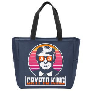 Funny Crypto King Trump Shades Bitcoin Bitcoin Evolution Zip Tote Bag