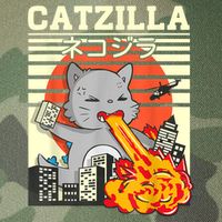 Funny Catzilla Kawaii Cat Kitten Lover Japanese Sunset Legacy Tie Dye Trucker Hat