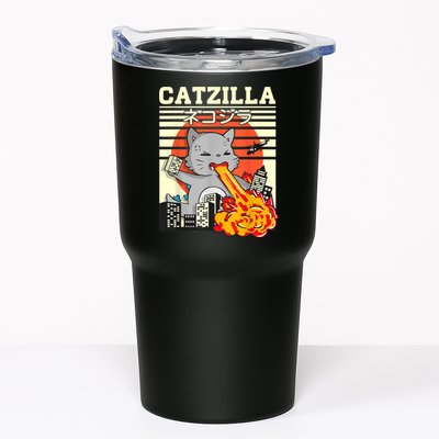 Funny Catzilla Kawaii Cat Kitten Lover Japanese Sunset Tumbler