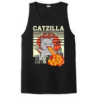 Funny Catzilla Kawaii Cat Kitten Lover Japanese Sunset PosiCharge Competitor Tank