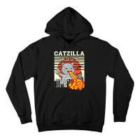 Funny Catzilla Kawaii Cat Kitten Lover Japanese Sunset Tall Hoodie