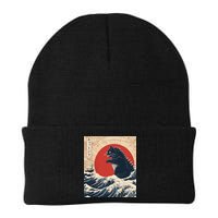 Funny Cat Kaiju Japanese Sunset Vintage Catzilla Great Wave Beanie