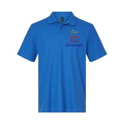 Funny Champagne Lover Gift Cute Save Water Champagne Great Gift Softstyle Adult Sport Polo