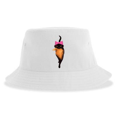 Funny Cat Ladies And Cat Guy Sustainable Bucket Hat