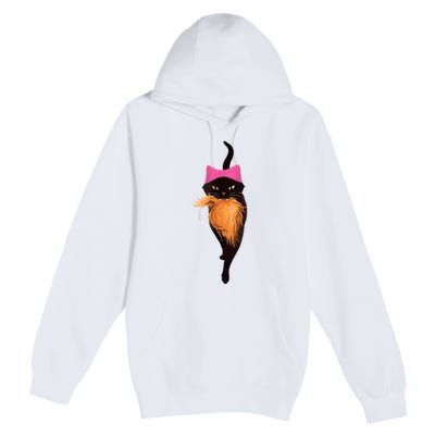 Funny Cat Ladies And Cat Guy Premium Pullover Hoodie