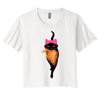 Funny Cat Ladies And Cat Guy Women's Crop Top Tee