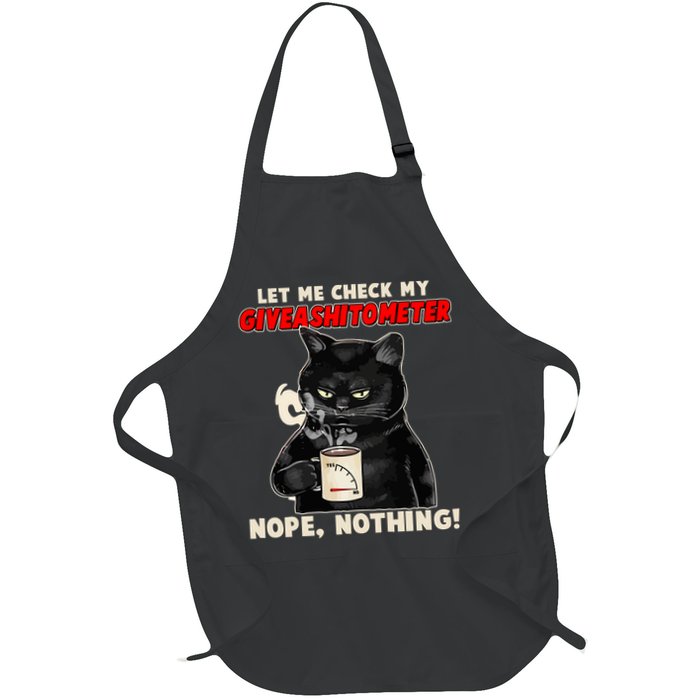 Funny Cat Let Me Check My GiveAShitOMeter Nope Nothing Apron
