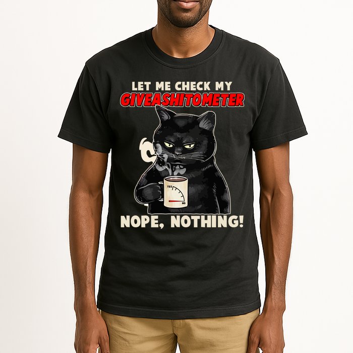 Funny Cat Let Me Check My GiveAShitOMeter Nope Nothing Tall T-Shirt