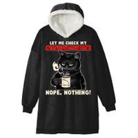 Funny Cat Let Me Check My GiveAShitOMeter Nope Nothing Hooded Wearable Blanket
