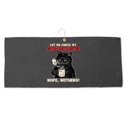 Funny Cat Let Me Check My GiveAShitOMeter Nope Nothing Large Microfiber Waffle Golf Towel