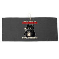 Funny Cat Let Me Check My GiveAShitOMeter Nope Nothing Large Microfiber Waffle Golf Towel