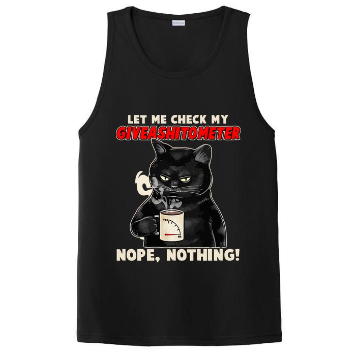Funny Cat Let Me Check My GiveAShitOMeter Nope Nothing PosiCharge Competitor Tank