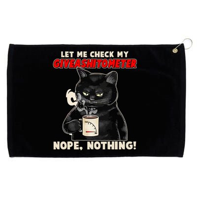 Funny Cat Let Me Check My GiveAShitOMeter Nope Nothing Grommeted Golf Towel