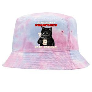 Funny Cat Let Me Check My GiveAShitOMeter Nope Nothing Tie-Dyed Bucket Hat