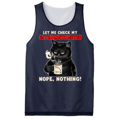 Funny Cat Let Me Check My GiveAShitOMeter Nope Nothing Mesh Reversible Basketball Jersey Tank