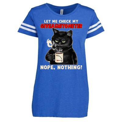 Funny Cat Let Me Check My GiveAShitOMeter Nope Nothing Enza Ladies Jersey Football T-Shirt