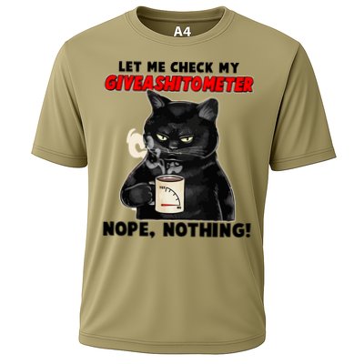 Funny Cat Let Me Check My GiveAShitOMeter Nope Nothing Performance Shirt