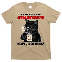 Funny Cat Let Me Check My GiveAShitOMeter Nope Nothing T-Shirt