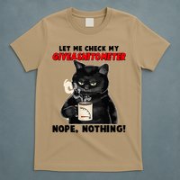 Funny Cat Let Me Check My GiveAShitOMeter Nope Nothing T-Shirt