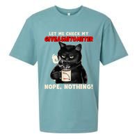 Funny Cat Let Me Check My GiveAShitOMeter Nope Nothing Sueded Cloud Jersey T-Shirt