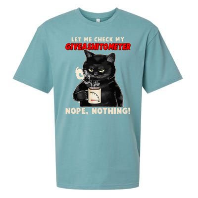 Funny Cat Let Me Check My GiveAShitOMeter Nope Nothing Sueded Cloud Jersey T-Shirt