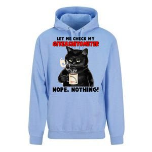 Funny Cat Let Me Check My GiveAShitOMeter Nope Nothing Unisex Surf Hoodie