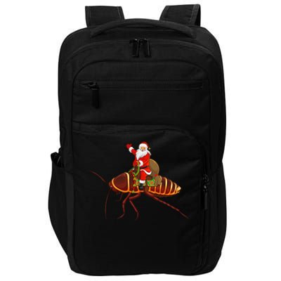 Funny Cockroach Lover Santa Riding Cockroach Christmas Impact Tech Backpack