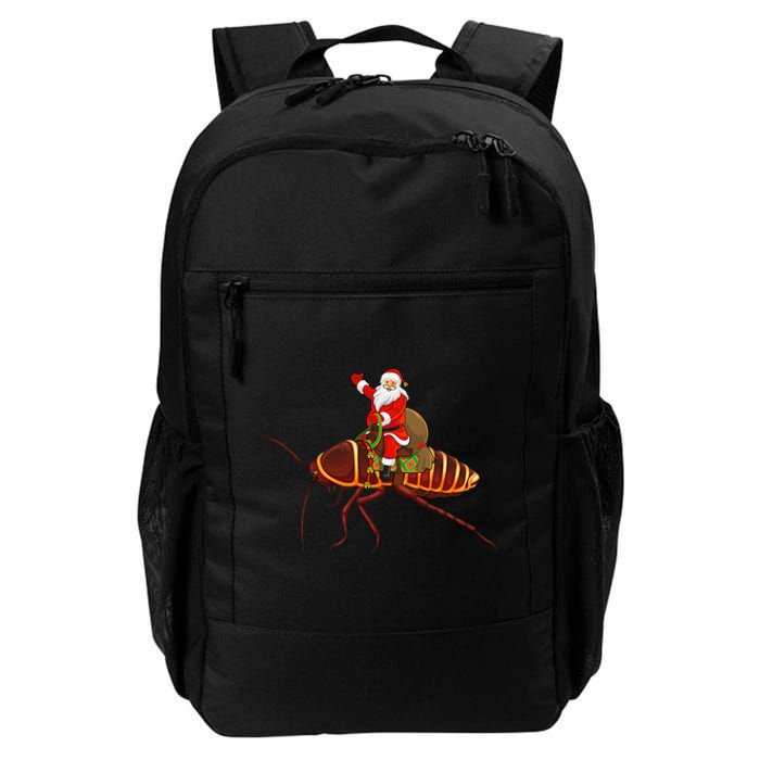 Funny Cockroach Lover Santa Riding Cockroach Christmas Daily Commute Backpack