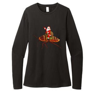 Funny Cockroach Lover Santa Riding Cockroach Christmas Womens CVC Long Sleeve Shirt