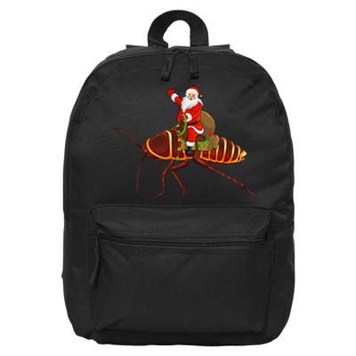 Funny Cockroach Lover Santa Riding Cockroach Christmas 16 in Basic Backpack