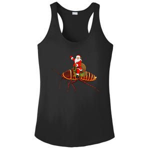 Funny Cockroach Lover Santa Riding Cockroach Christmas Ladies PosiCharge Competitor Racerback Tank