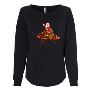 Funny Cockroach Lover Santa Riding Cockroach Christmas Womens California Wash Sweatshirt