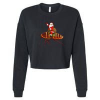 Funny Cockroach Lover Santa Riding Cockroach Christmas Cropped Pullover Crew