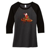 Funny Cockroach Lover Santa Riding Cockroach Christmas Women's Tri-Blend 3/4-Sleeve Raglan Shirt