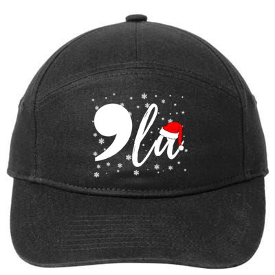 Funny Comma La Kamala Harris 2024 Christmas Gift 7-Panel Snapback Hat