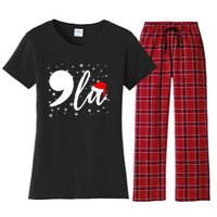 Funny Comma La Kamala Harris 2024 Christmas Gift Women's Flannel Pajama Set