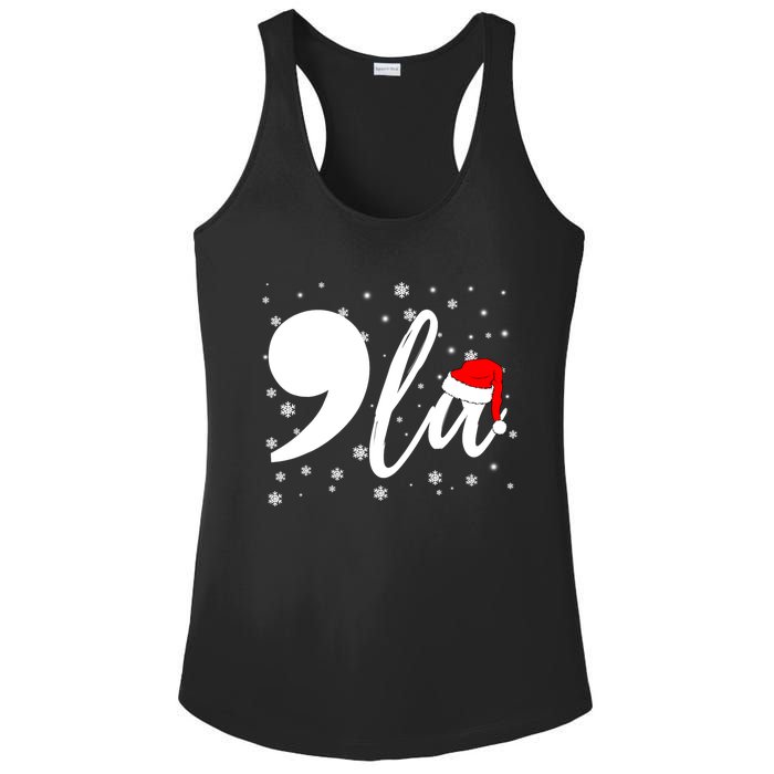 Funny Comma La Kamala Harris 2024 Christmas Gift Ladies PosiCharge Competitor Racerback Tank