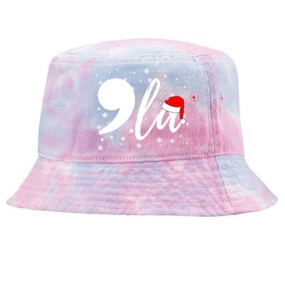 Funny Comma La Kamala Harris 2024 Christmas Gift Tie-Dyed Bucket Hat