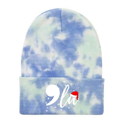 Funny Comma La Kamala Harris 2024 Christmas Gift Tie Dye 12in Knit Beanie