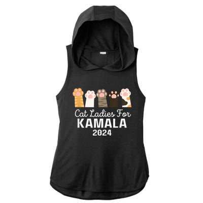 Funny Cat Ladies For Kamala Childless Cat Ladies 2024 Ladies PosiCharge Tri-Blend Wicking Draft Hoodie Tank