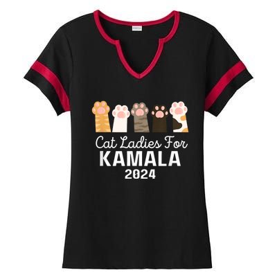 Funny Cat Ladies For Kamala Childless Cat Ladies 2024 Ladies Halftime Notch Neck Tee