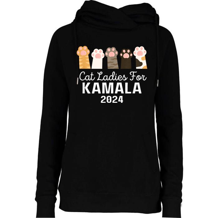 Funny Cat Ladies For Kamala Childless Cat Ladies 2024 Womens Funnel Neck Pullover Hood