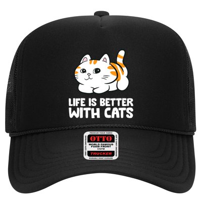 Funny Cat Lover Cute Kittens Life Is Better With Cats Trucker Hat