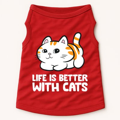 Funny Cat Lover Cute Kittens Life Is Better With Cats Doggie Tank