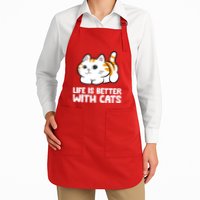 Funny Cat Lover Cute Kittens Life Is Better With Cats Apron