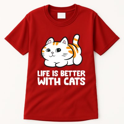 Funny Cat Lover Cute Kittens Life Is Better With Cats Tall T-Shirt