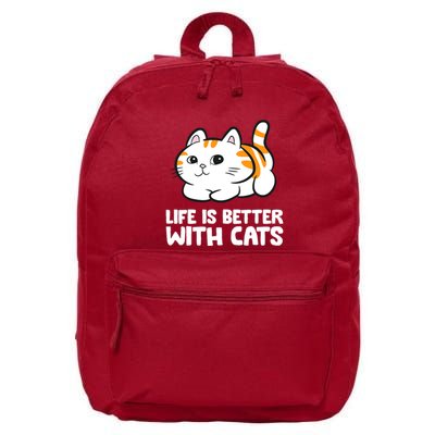 Funny Cat Lover Cute Kittens Life Is Better With Cats 16 in Basic Backpack